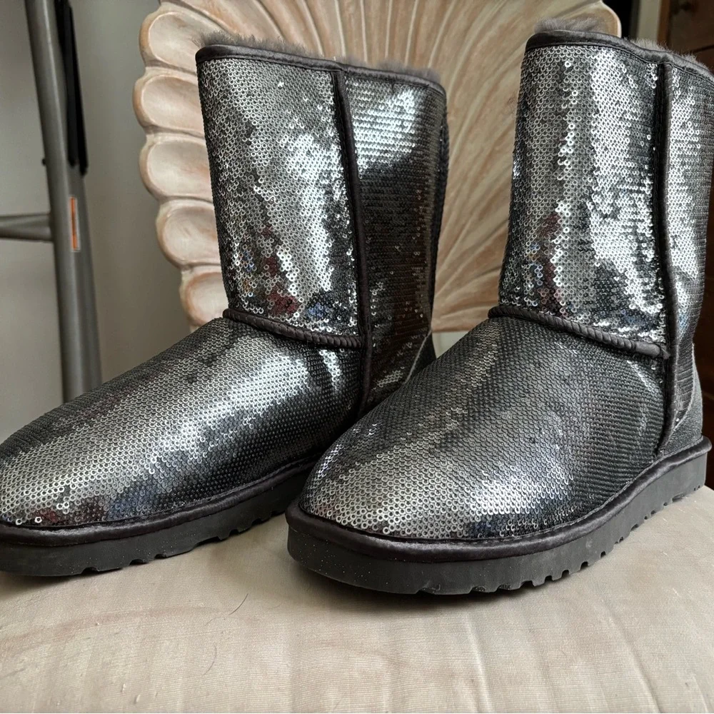 UGG Black Sequin Tall Boots